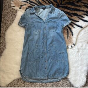 Express Blue Denim Button Down Dress